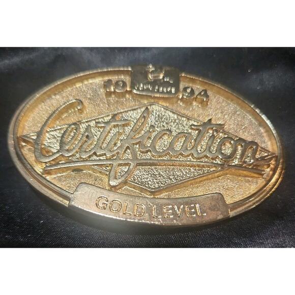 John Deere 1994 Gold Level Certification Belt Buckle #1366/4150 main image 5